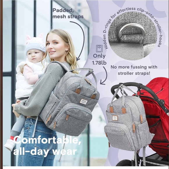 ❌SOLD❌RUVALINO Diaper Bag Backpack, Baby Changing Bags, Large Capacity - Picture 10 of 10